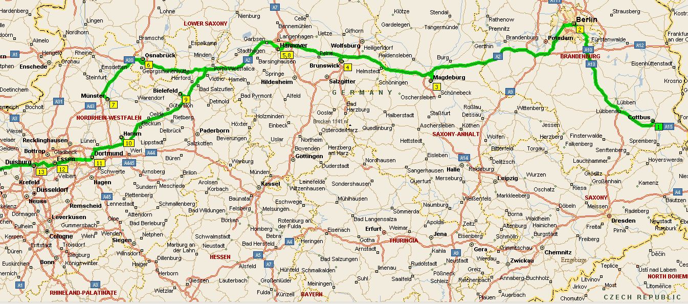 Карта проезда в Германию